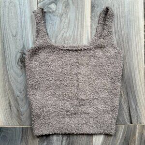 SKIMS Gray Fuzzy Tank Top
